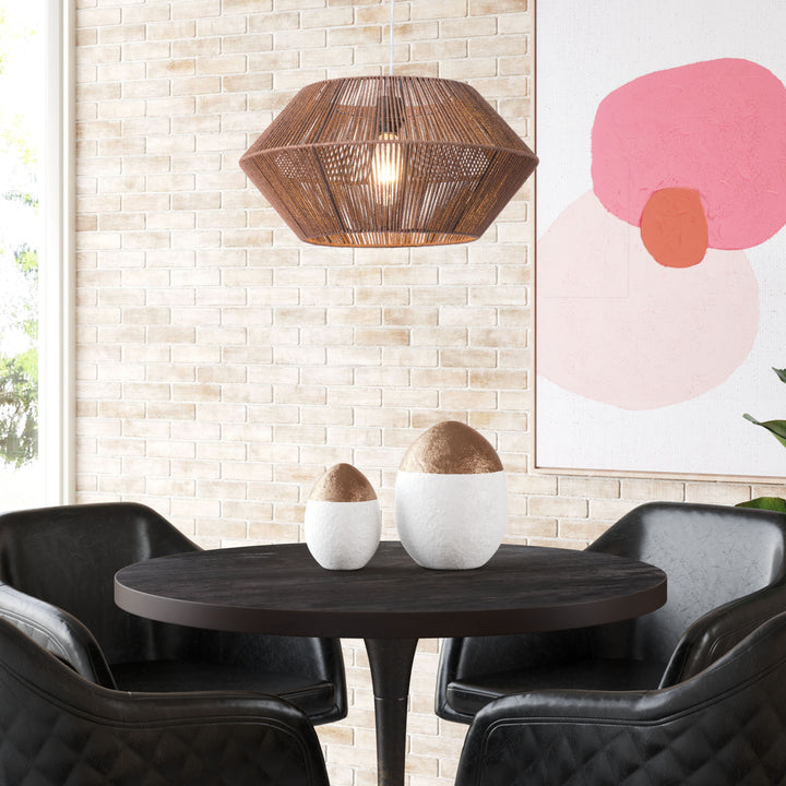 Kendrick Ceiling Lamp Brown Natural Paper Rope Lighting Fixture Image 8