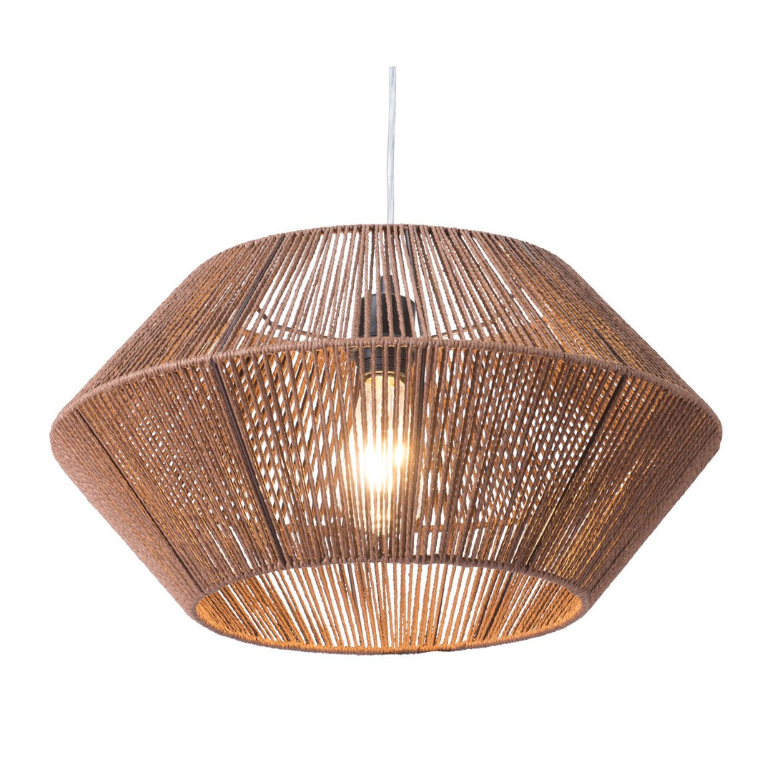 Kendrick Ceiling Lamp Brown Natural Paper Rope Lighting Fixture Image 1