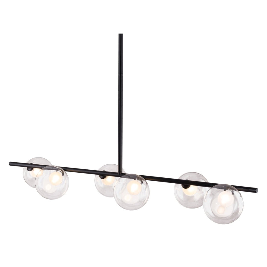 Keyoz Zatara Ceiling Lamp Black Matte Steel Glass Shades Modern Design 3-Light Image 1