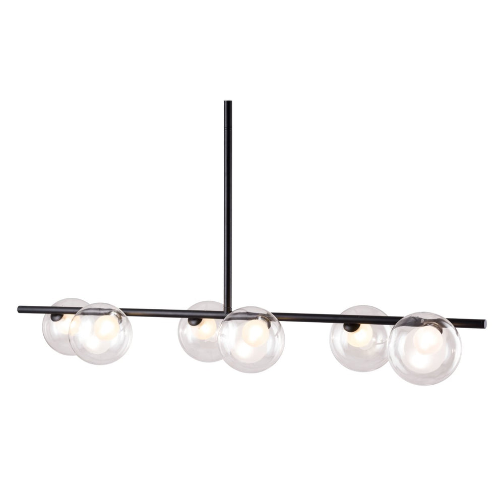 Keyoz Zatara Ceiling Lamp Black Matte Steel Glass Shades Modern Design 3-Light Image 2