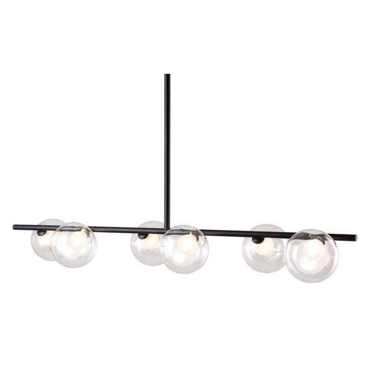 Keyoz Zatara Ceiling Lamp Black Matte Steel Glass Shades Modern Design 3-Light Image 2