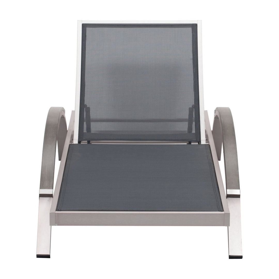 Metropolitan Chaise Lounge Gray and Silver Image 3