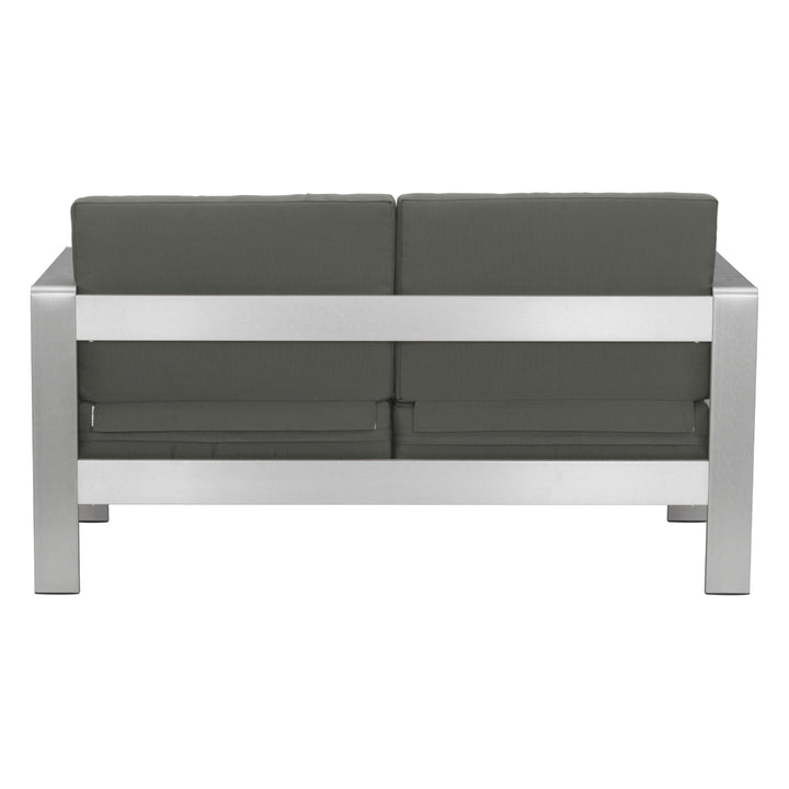 Cosmopolitan Sofa Dark Gray Outdoor Aluminum Frame Weather Resistant Cushions Image 4