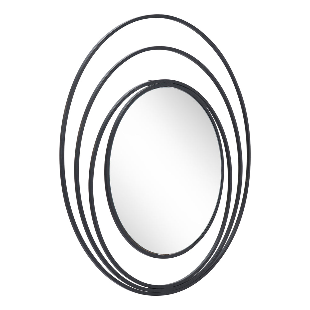 Luna Round Mirror Black Image 2