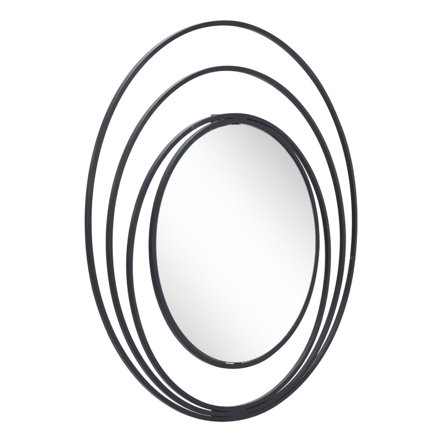 Luna Round Mirror Black Image 1