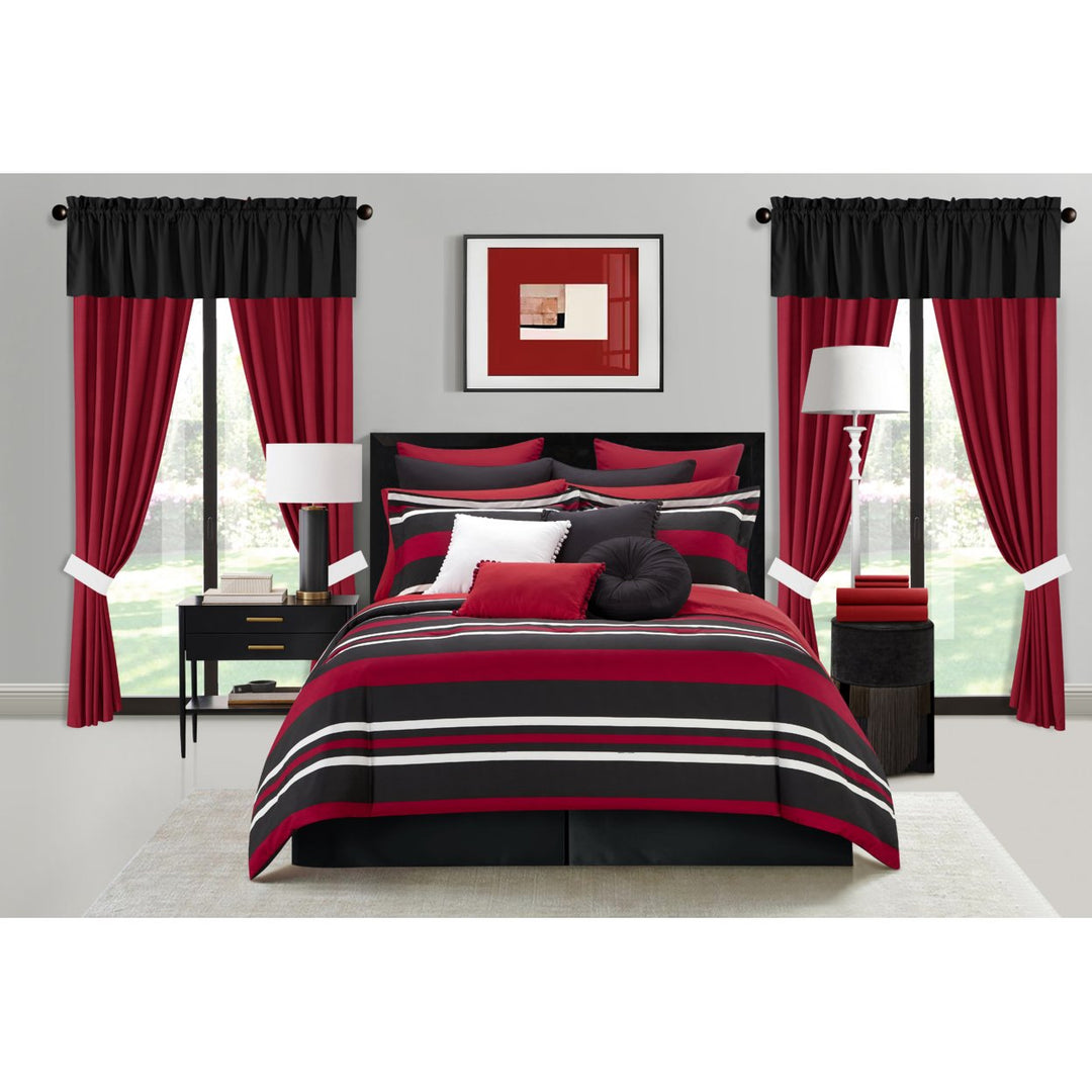 Heriberto 30 Piece Comforter Set Striped Tone On Tone Design Bed in a Bag Bedding Image 11