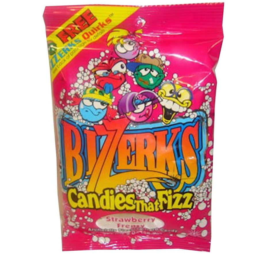 Bizzerks Frenzy Strawberry Candy 56.7g Pack of 24 Delicious Sweet Treats Image 1