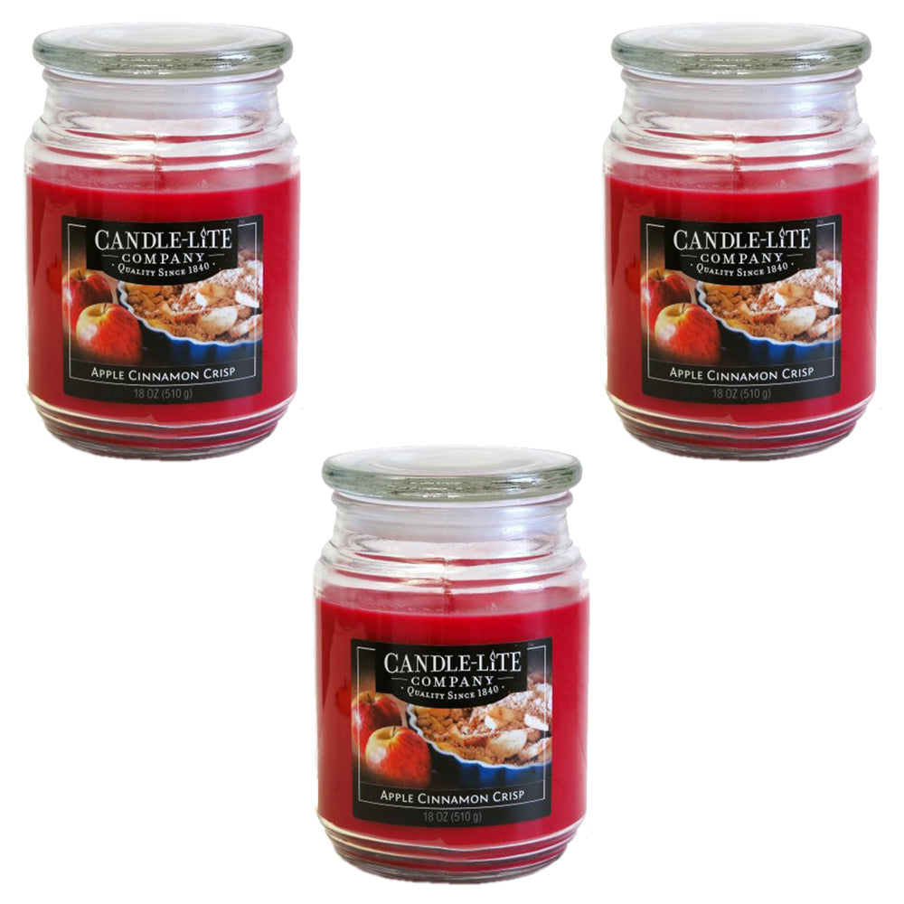 Candle-lite 510 g (18 oz ) Jar  Apple Cinnamon Crisp (Pack of 3) Image 1