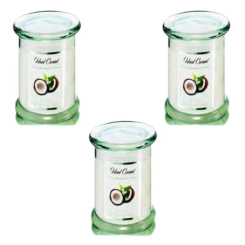 Candle-Lite Island Coconut Candle Pack of 3 Richly Fragranced 8.5 Oz Each Image 1