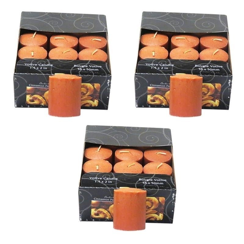 Candle-Lite Votive Candle Cinnamon Pecan Swirl Pack of 3 Flat Top Candles Image 1