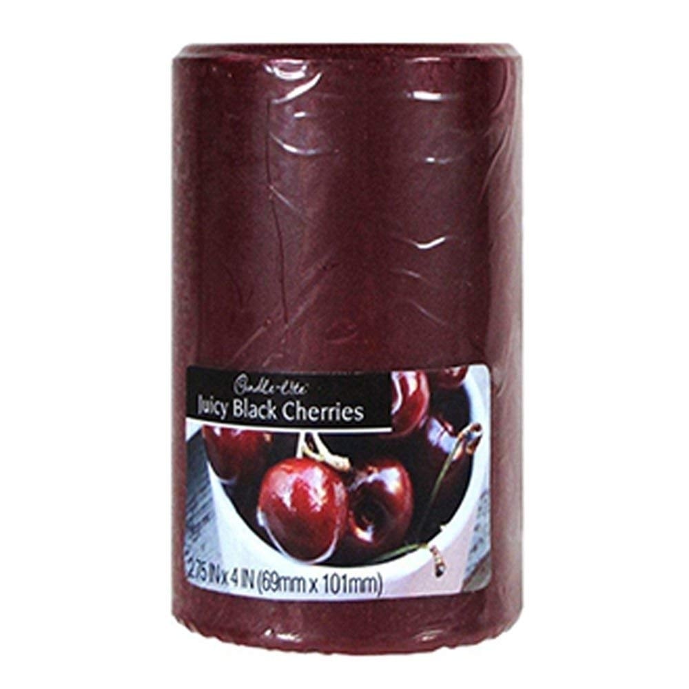 Candle-Lite Pillar Candle Juicy Black Cherry 2.75x4 Model 105709 Aromatic Scent Image 1