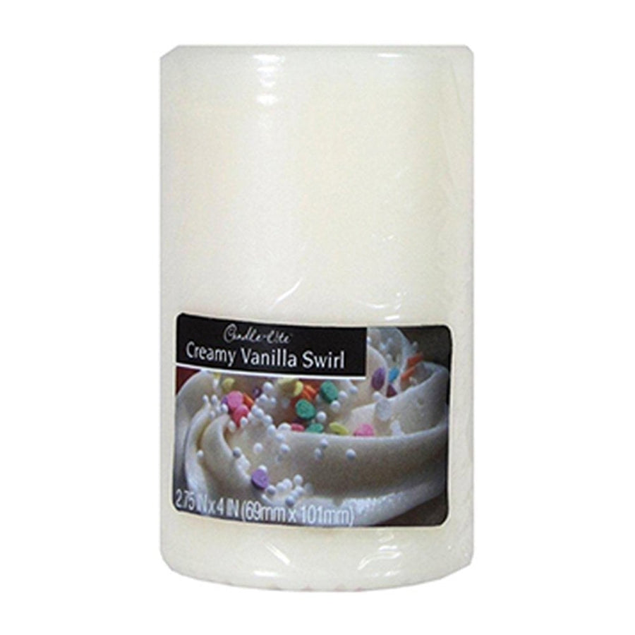 Candle-Lite Pillar Candle Creamy Vanilla Swirl 2.75x4 Model 105716 Image 1