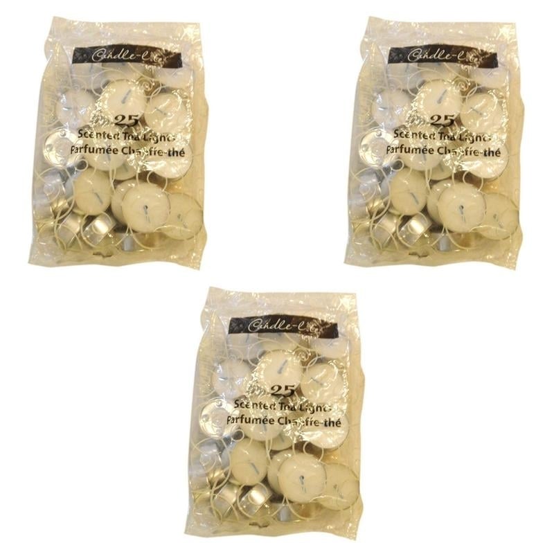 Candle-lite 25-Pack Scented Tealights Soft Cotton Blanket Set of 3 Packs Image 1