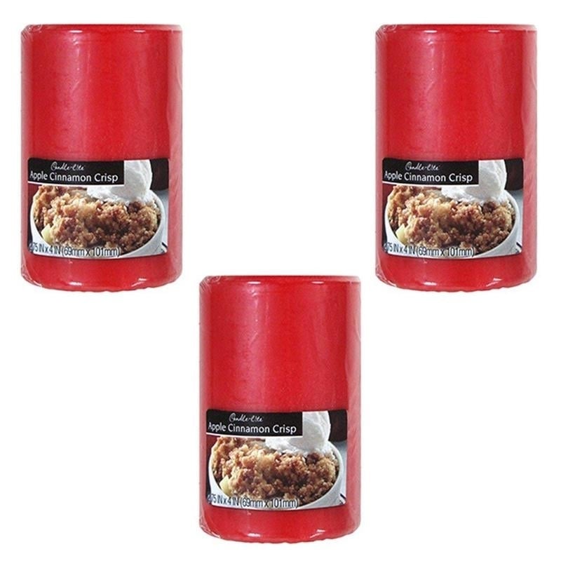 Candle-Lite Pillar Apple Cinnamon Crisp (2.75x4) (Pack Of 3) Image 1