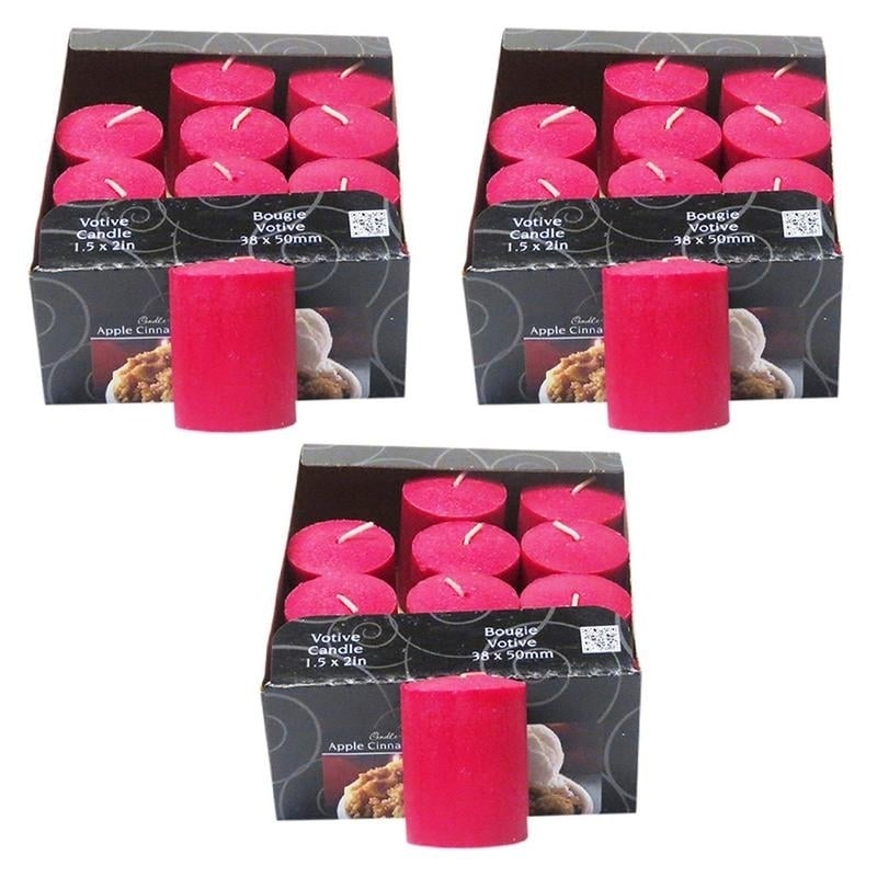 Candle-Lite Flat Top Votive Candle- Apple Cinnamon Crisp (Per Candle Piece Price) (Pack of 3) Image 1