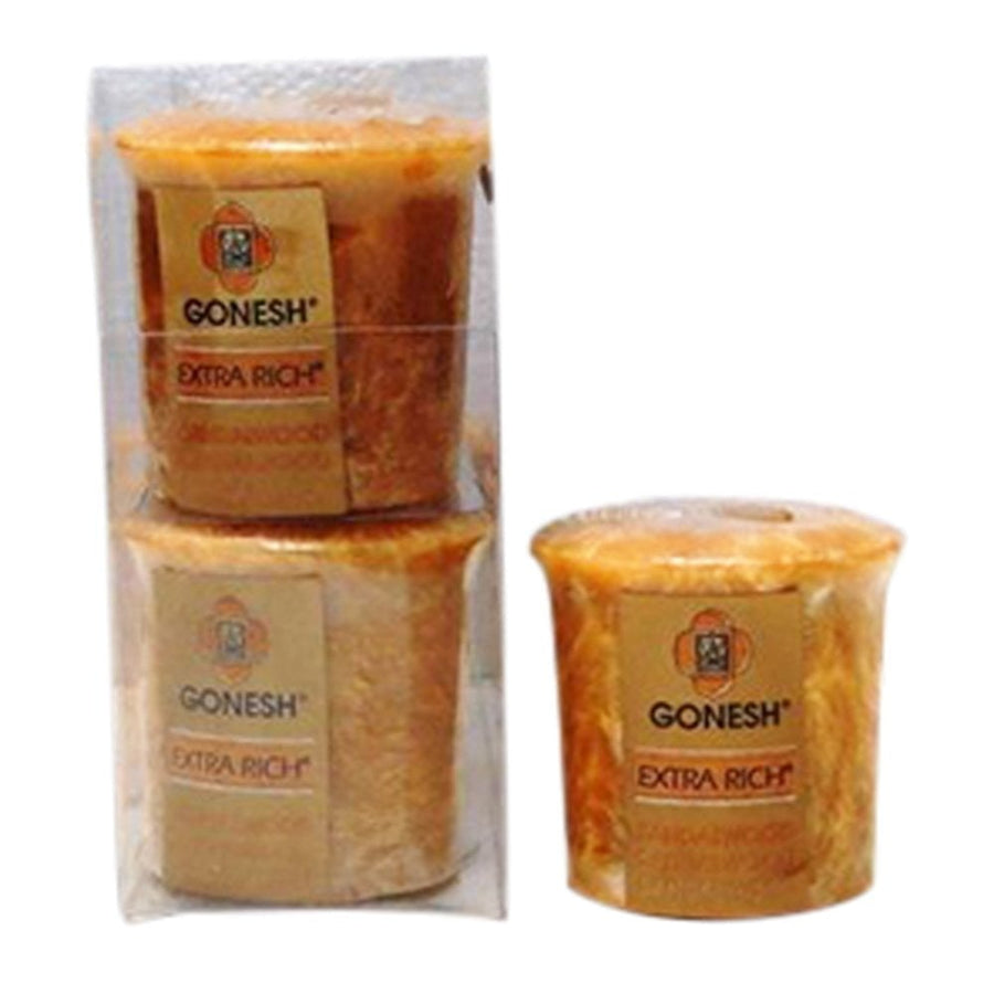 Gonesh Extra Rich Votive Candle- Sandalwood (Pack of 3) (1 CANDLE COUNT) Image 1