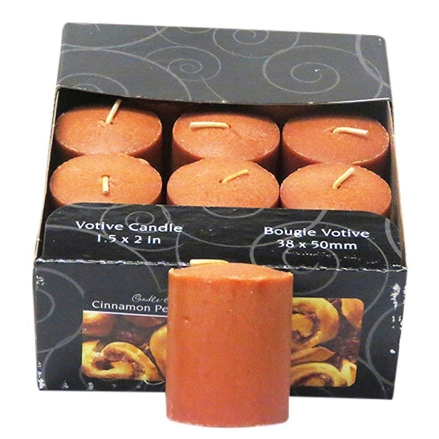 Candle-Lite Votive Candle Cinnamon Pecan Swirl Flat Top Model 217488 Each Image 1