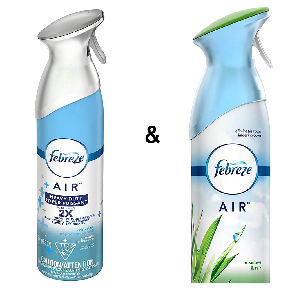 AIR Freshener Heavy Duty Crisp Clean (1 Count, 250 g) by Febreze and Air Freshener Meadows and Rain (1 Count, 250 g) by Image 1