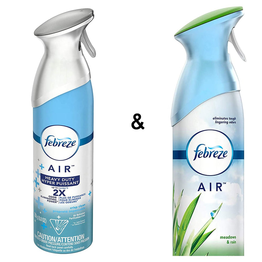 AIR Freshener Heavy Duty Crisp Clean (1 Count, 250 g) by Febreze and Air Freshener Meadows and Rain (1 Count, 250 g) by Image 1