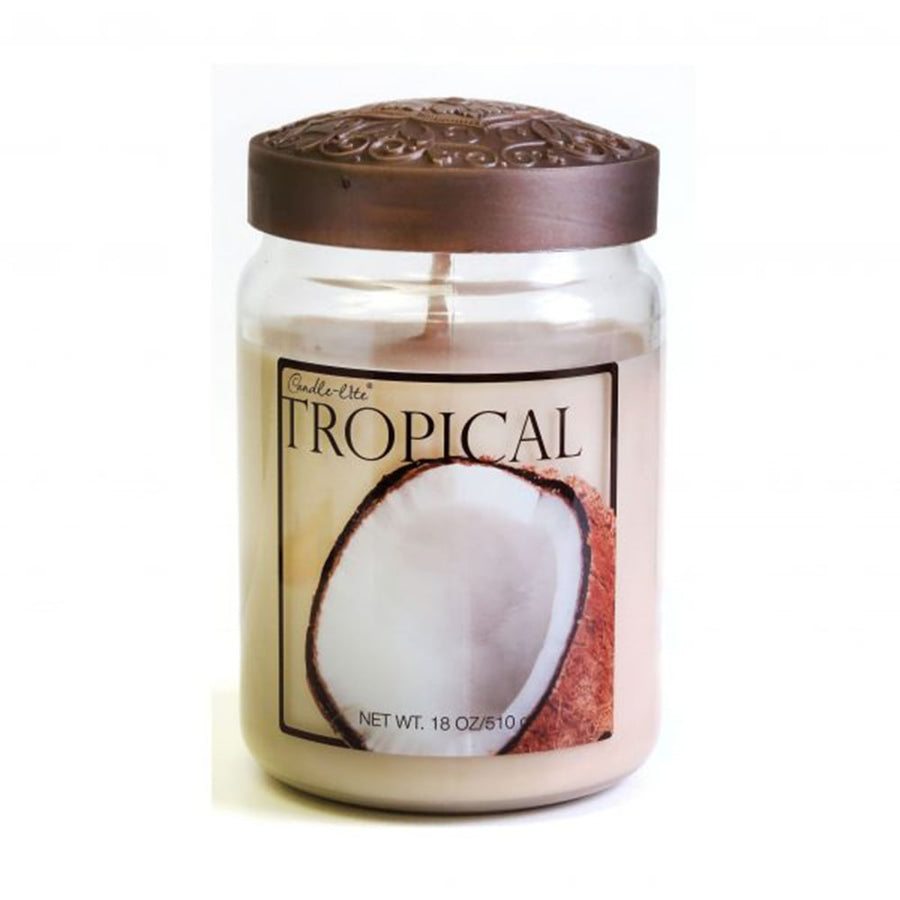 Candle-Lite Tropical Jar Candle 510g Aromatic Scented Home Fragrance Decor Image 1