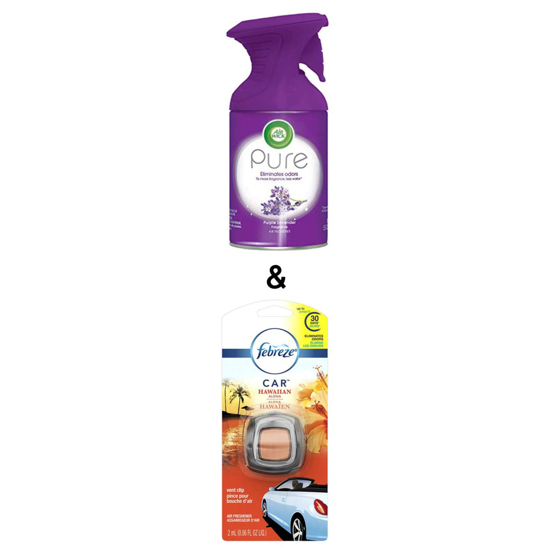 Car Vent Clip Hawaiian Aloha Air Freshener 1 Count - Packaging May Vary By Febreze and Pure Air Freshener, Purple Image 1