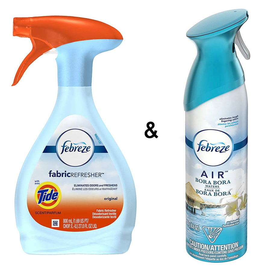 Fabric Refresher with Tide Original Scent Air Freshener 2.65 Pound by Febreze and Air Freshener, Bora Bora Waters, 250 g Image 1