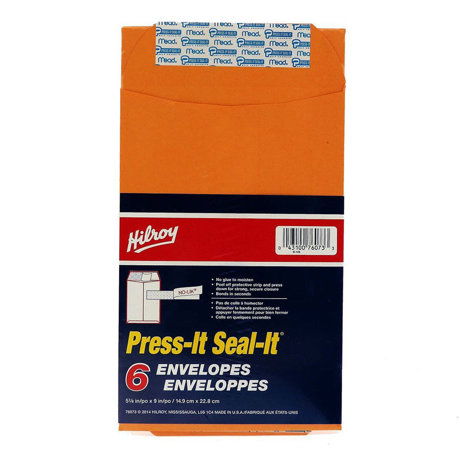 Hilroy 6 Envelopes Press-It Seal-It (14.9 X 22.8 Cm) Image 1