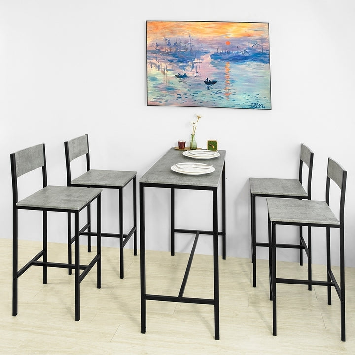 Haotian OGT14-HG, Dining Table with 4 Stools, Bar Table Set, Home Kitchen Breakfast Table with 4 Chairs Image 6