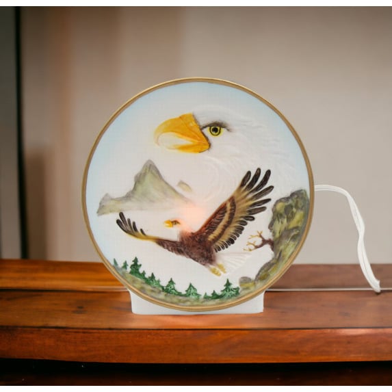 Hand Painted Ceramic Bald Eagle Nightlight 5.5 inches Patriotic Gift Image 1