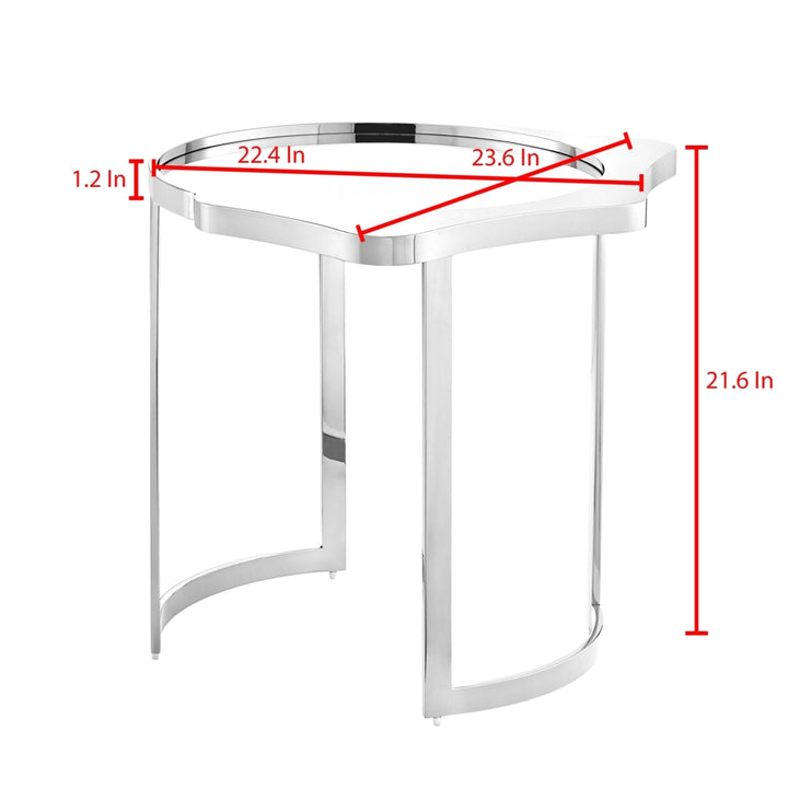 Caris End Table - Mirrored Top, Abstract Shape, Open Rounded Frame Image 12