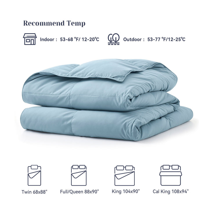 Lightweight Summer Down Blanket Twin Steel Blue Goose Down Feather Comforter Image 6