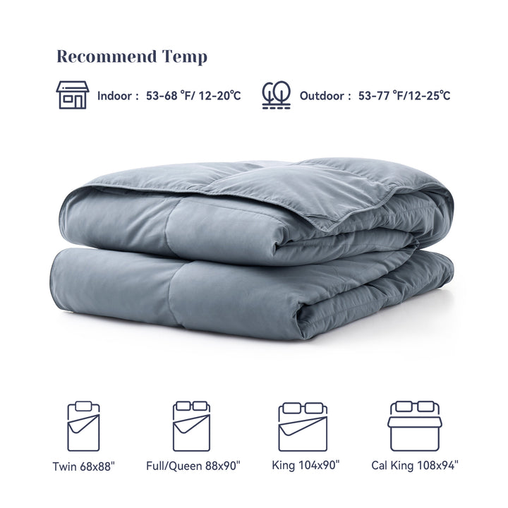 360TC Lightweight White Goose Down Feather Fiber Comforter for Summer, Dark Grey, Cal King Size Image 3