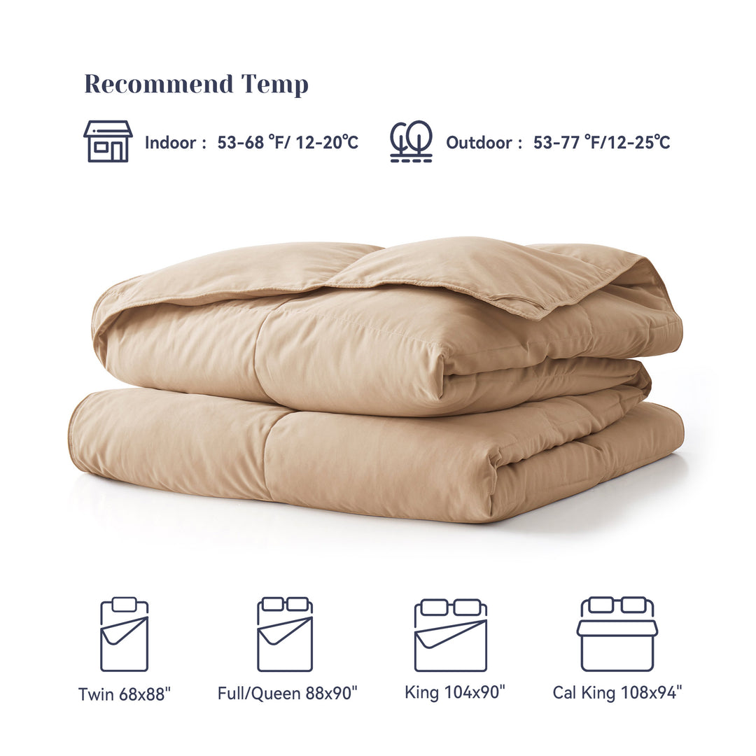 Lightweight Summer Goose Down Comforter Duvet Insert Cal King Ginger Root Image 6