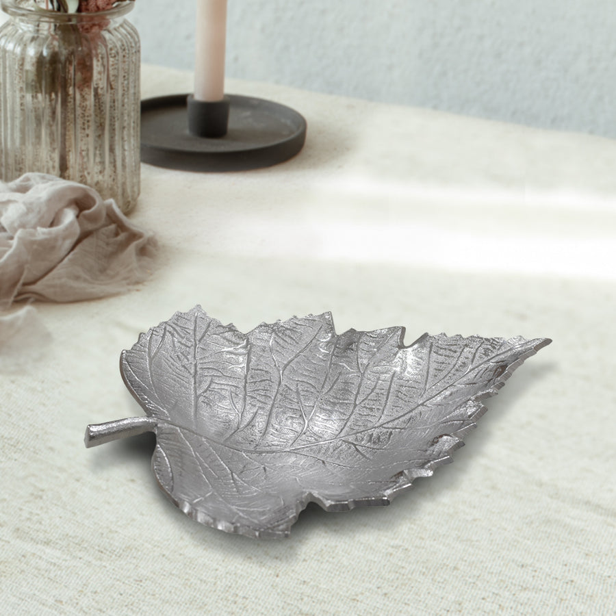 BBH Homes Aluminum Tray Leaf Shape 5.23x3.93 Handcrafted Novelty Design BBVK061AB2020 Image 1