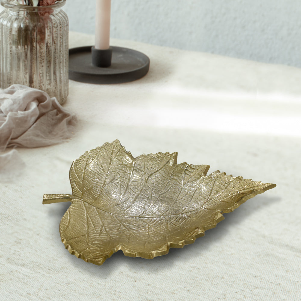 BBH Homes Aluminum Tray Leaf Shape 5.23x3.93 Handcrafted Novelty Design BBVK061AB2020 Image 2