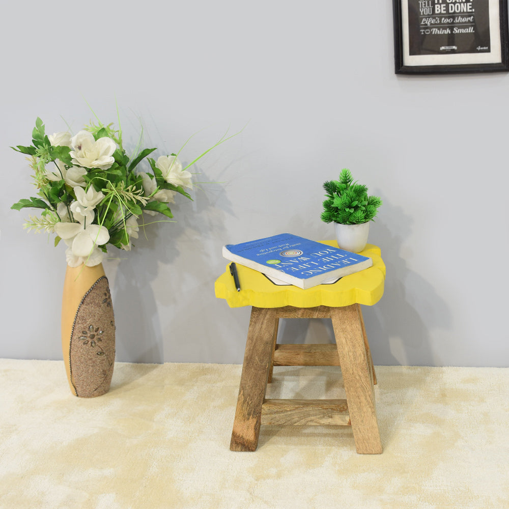 BBH Homes Handmade Novelty Shaped Mango Wood Stool 14x14x12 Inch BBRSST0002 Image 2