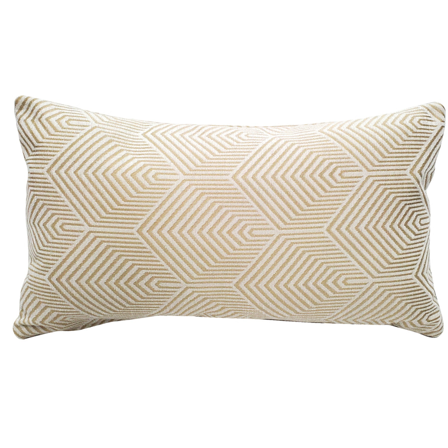 Sahara Cream and Gold Textured Throw Pillow 12x20, with Polyfill Insert Image 1
