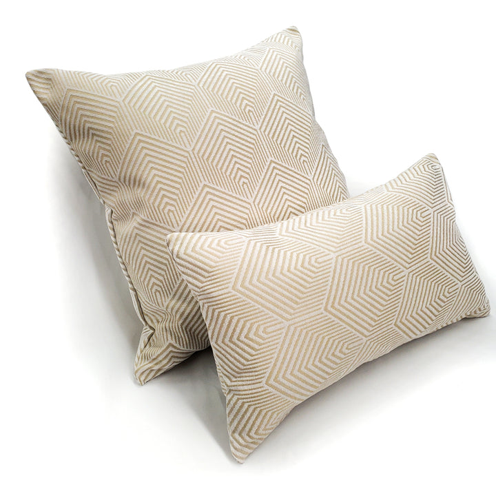 Sahara Cream Gold Textured Lumbar Throw Pillow 12x20 with Polyfill Insert Image 3