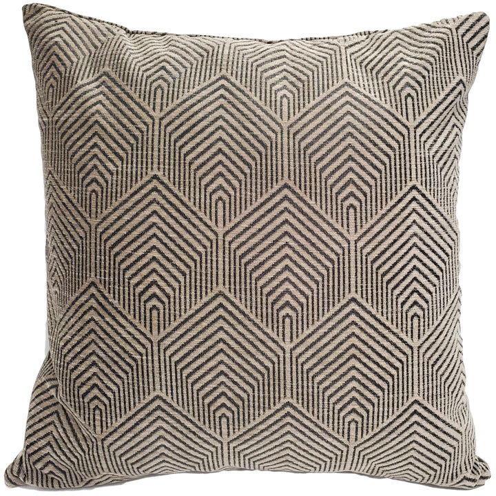 Sahara Taupe Textured Throw Pillow 20x20 with Polyfill Insert Geometric Design Image 1