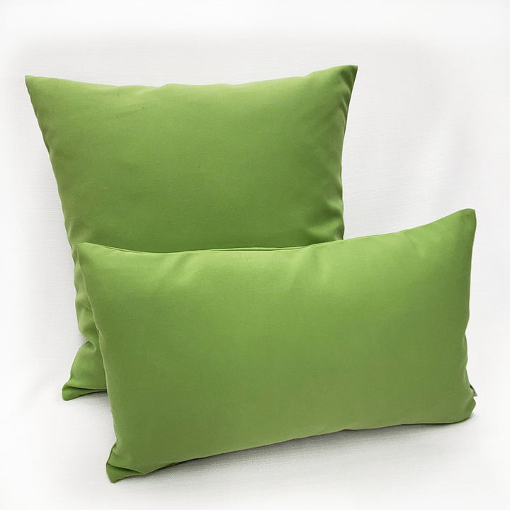 Sunbrella Ginko Green Outdoor Lumbar Pillow 12x19 with Polyfill Insert Waterproof Image 3