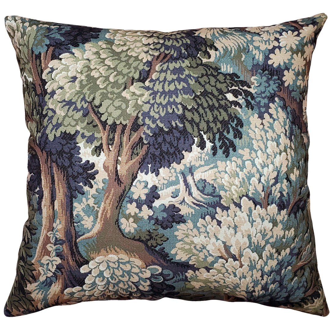 Somerset Woods Throw Pillow 20x20 Forest Scene Cotton Polyfill Insert Cream Image 1