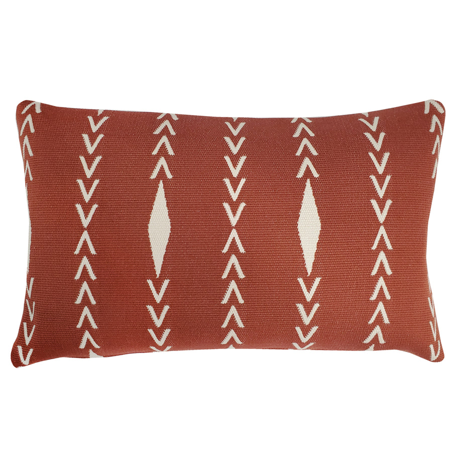 Diamond Ray Cinnamon Throw Pillow 12x20 Polyester Insert Geometric Pattern Image 1