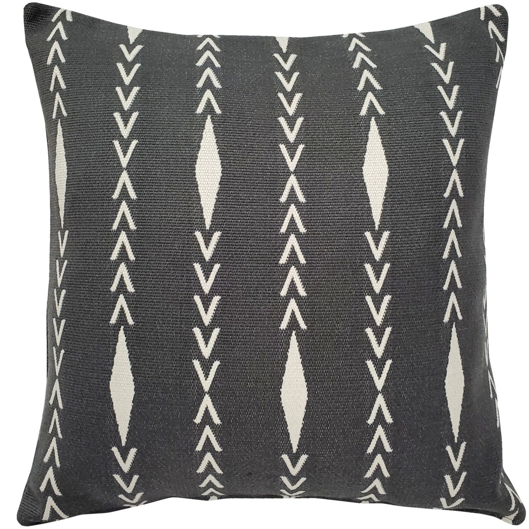 Diamond Ray Charcoal Gray Throw Pillow 20x20 Polyester with Polyfill Insert Image 1