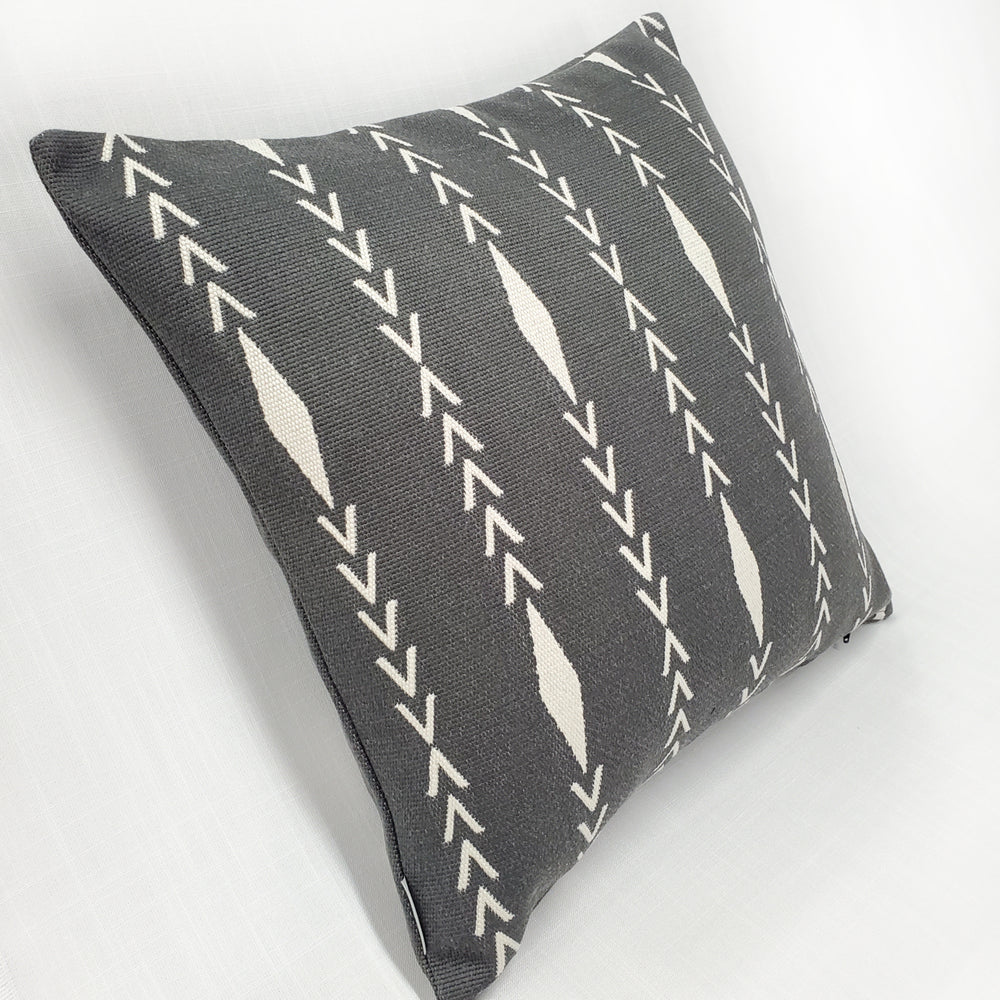 Diamond Ray Charcoal Gray Throw Pillow 20x20 Polyester with Polyfill Insert Image 2