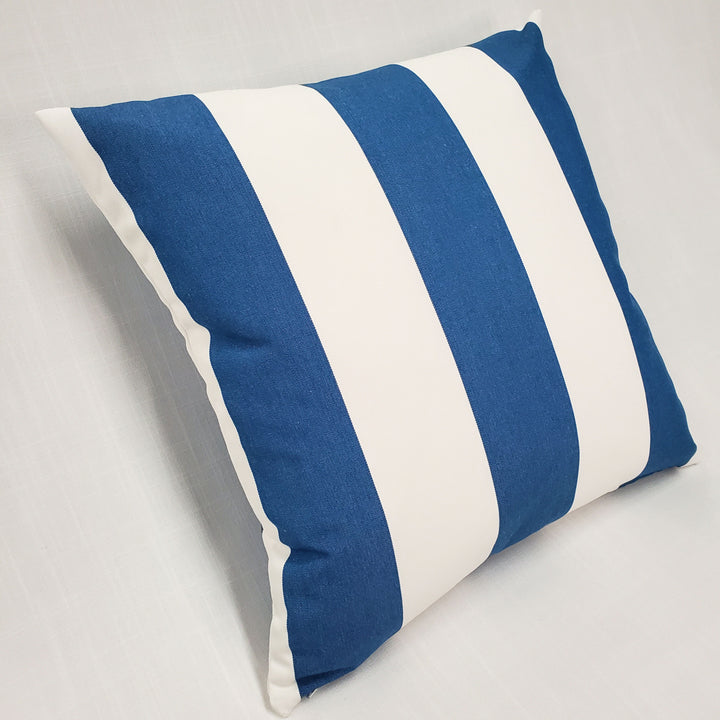 Sunbrella Outdoor Pillow 20x20 Cabana Regatta Stripes Blue White Polyfill Insert Image 3