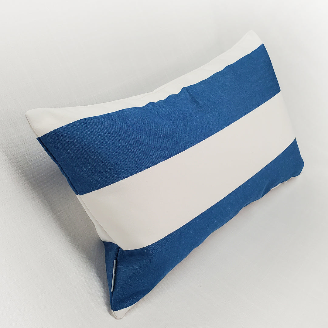 Sunbrella Outdoor Pillow 12x19 Cabana Regatta Stripes Blue White Polyfill Insert Image 3