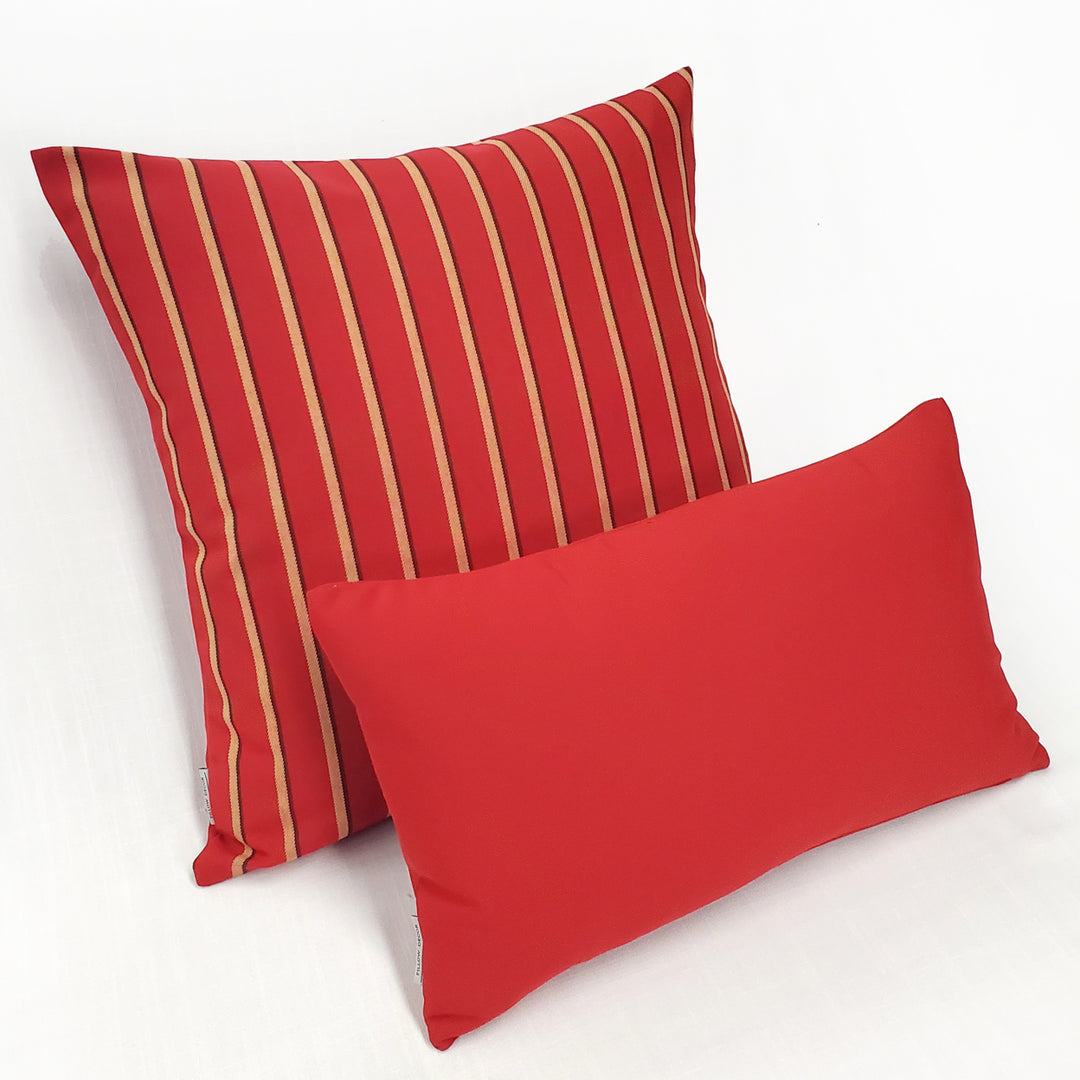 Sunbrella Jockey Red Outdoor Pillow 12x19 Polyfill Insert Durable Water-Repellent Image 5