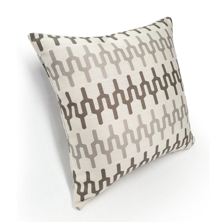 Wake Stone Edge Outdoor Pillow 19x19 Geometric Taupe Coffee Brown Sunbrella Image 4