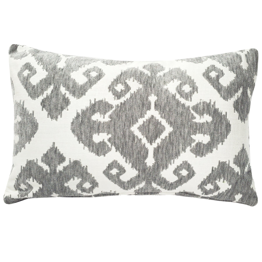 Insignia Gray Outdoor Throw Pillow 12x19 Sunbrella Fabric Polyfill Insert Image 1