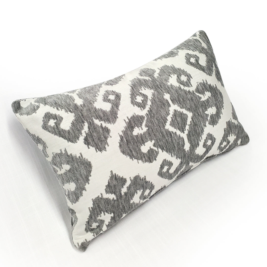 Insignia Gray Outdoor Throw Pillow 12x19 Sunbrella Fabric Polyfill Insert Image 3